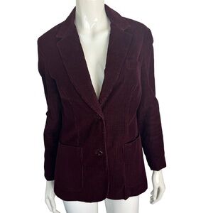 Heritage Academia | 80s Corduroy Blazer in Merlot Wine Red